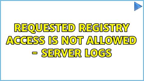 <strong> Requested registry access is not allowed. . Ms utility eventtrace requested registry access is not allowed